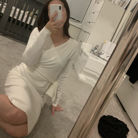 White Wrap Dress - Picture 4 of 4